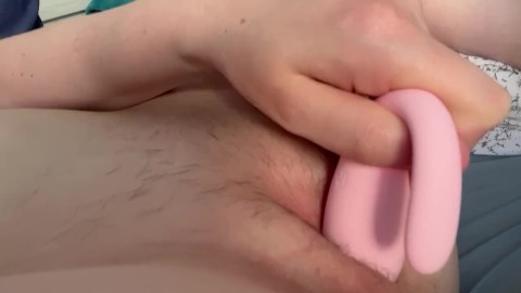 Hairy pussy gets vibrating treat