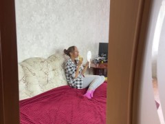 Video Stepbrother helps stepsister learn how to give a blowjob