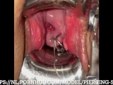 Sounding her uterus with nice view on her second uterus piercing!