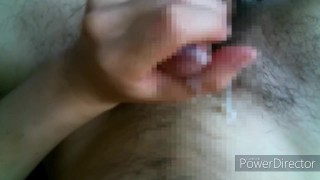 Daily masturbation. Shooting cock from above (1)