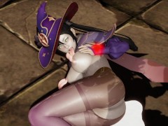 Mona is bewitched by a powerful witch and summons tongues that lick her all over her body