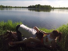 Stranger licked my pussy on the beach - Outdoor Cunilingus Orgasm