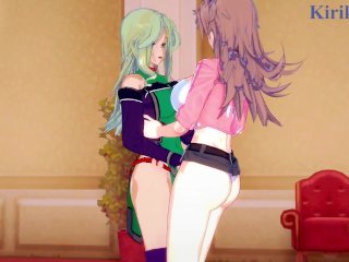 Sagiri Sakurai and Lamia Loveless engage in intense lesbian play - Super Robot Wars T & A Hentai