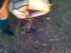 Real amateur milf fucked at photo shoot in woods