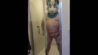 Furry Pissing in Shower