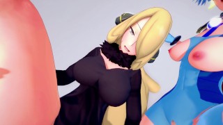 HOT THREESOME WITH CYNTHIA AND CLAIR - 4K POKEMON PORN