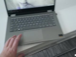 Mofos - Hot Blonde Addison Lee Catches Oliver Jerking Off & She Helps Him Until He Cums In Her Mouth