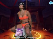 Preview 1 of Camsoda - Sexy Cassie Del Isla Cosplay as Tracer - Overwatch Masturbates On Unicorn Sybian
