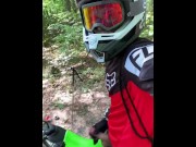 Preview 1 of MX DIRTBIKE JERK OFF IN THE WOODS