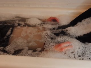 soapy, feet, bath, masturbation