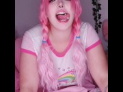 Preview 6 of 🌸CHUBBY PINK HAIRED BITCH BEGS AND MOANS FOR COCK 🌸