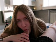 Preview 2 of STEP SISTER in the morning wanted to make a blowjob and have sex