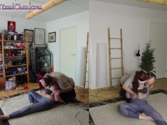 Shibari Energy tie, Girl in blindfolded suspension - Preview