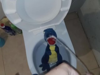 solo male, exclusive, plush, peeing