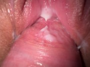 Preview 6 of Close up fuck, amazing creamy pussy and rubbing cumshot