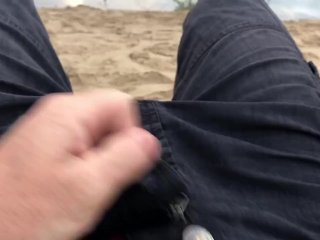 Risky_Public Pissing and Cumming at a Beach_During the Early Sunrise_Overlooking Nature