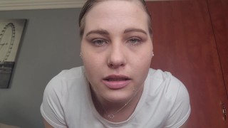 Femdom instructing male subs to hold their dick and lick their own cum whenever it leaks out