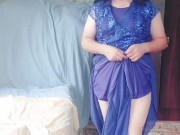 Preview 3 of Blue Dress Crossdresser Sexy Slut Sissy Gay Boy Twink Big Butt Booty Ladyboy Femboy Shemale MTF LGBT