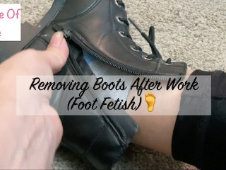 Removing Boots after Work (foot Fetish) - Glimpseofme