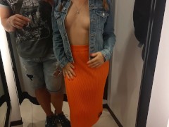 A Sexy Stranger Asked Me to look at her in the fitting Room.