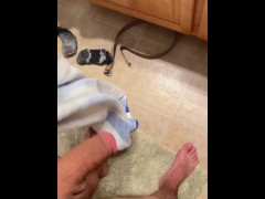 Cleaning of my Big White Dick so she can get it dirty again in her big ass