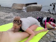 Preview 3 of Online blowjob broadcast on the seashore