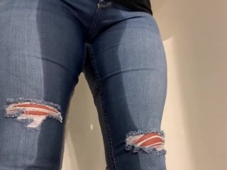 tight jeans, pee desperation, exclusive, peeing