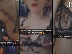 Snapchat slut sexting with hairbrush while step bro next door (joyliii69 add me)