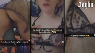 Snapchat slut sexting con spazzola per capelli mentre il fratellastro della porta accanto (@real.joyliii add me)