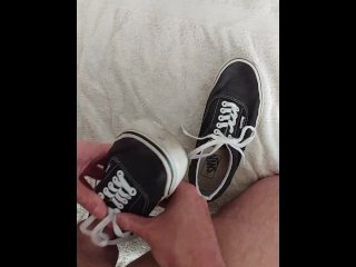 cumshot, vertical video, shoe fetish, sneakers