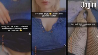 Slutty student! Sexting my teacher and cum for him on Snapchat (@real.joyliii add me)