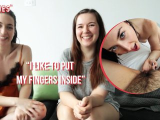 girl eating pussy, brunette, fingering, ersties