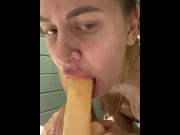 Preview 6 of Undressed in the restaurant toilet and started fucking herself with a dildo