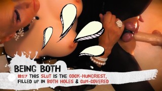 # 57 Trailer - Deze slet is de meest hongerige lul, gevuld in beide gaten en bedekt met sperma - BeingBoth