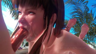 Hitomi deepthroat facefuck on beach ディープスロート facefuck オン ビーチ - Hentai Uncensored