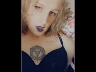 Cute Trans Girl Plays with herself and Cums