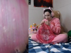 Cat Girl humps pool toy sfw