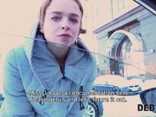 DEBT4k. Nymph pays for enhanced boobs by having quickie with moneylender