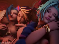 Video Queen Jinx and her Lesbian Harem
