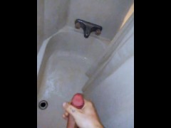 Long distance shot in the shower