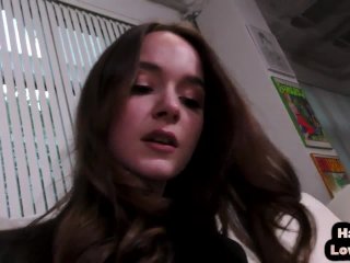 POV HJ amateur teen_wanks and grinds cock while_talks dirty