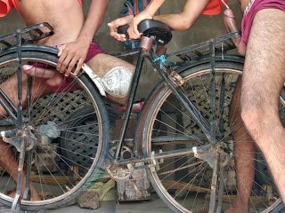 bicycle ride, painful cum, cycle, hard rough sex