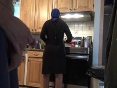 BIG DICK FLASH FOR IRANIAN HIJAB STEPMOM - جنس نامادری ایرانی