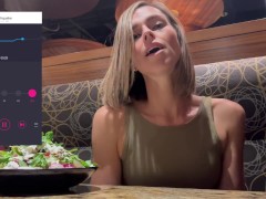 Cumming hard in public restaurant with Lush remote controlled vibrator - Screenshot 16 of 16 - Public