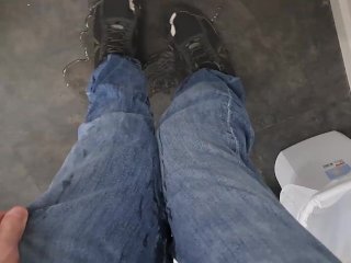 solo male, wetting jeans, accident, pissing