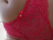 Preview 4 of horny model panties try on cameltoe close-up tease big ass