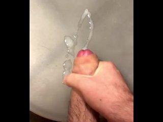 At work. Cumshot Masturbation big dick bigload bigcock in the rear of the shop