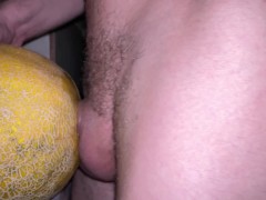 Horny Guy Fucking a Juicy Melon while Moaning until Creampie - 4K - Screenshot 15 of 16 - Hot Guy Big Dick