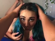 Preview 1 of Cute little slut takes all of daddy’s dick while he shoots a huge load down her throat