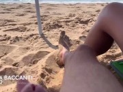 Preview 2 of Wife does a handjob to her husband and he cum on the beach